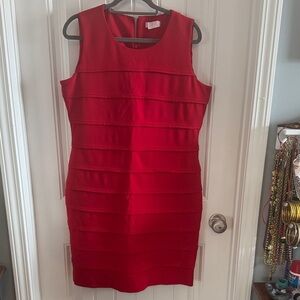 Calvin Klein Vibrant Red Midi Dress
